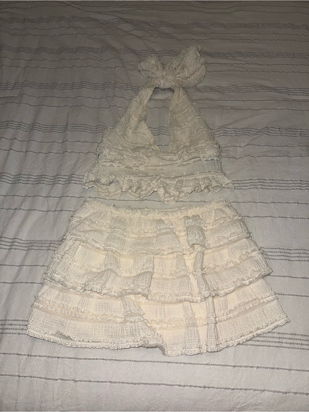 SHEIN halter neck mini skirt set